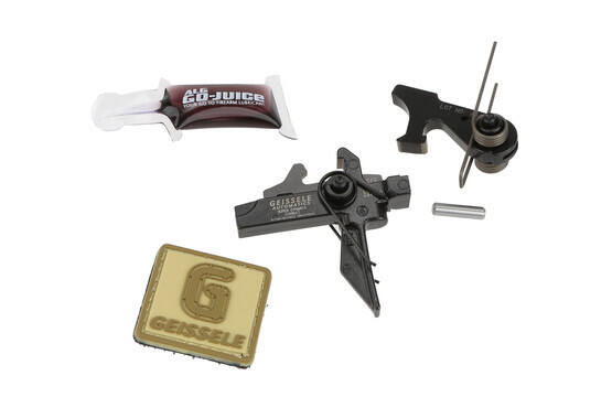 Geissele Automatics Super Dynamic Combat SD-C Two Stage ar15 Trigger comes with a morale patch and lubricant.